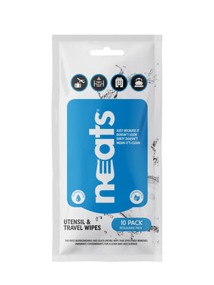 Neats Utensil & Travel Wipes: 10-Count Resealable Pack